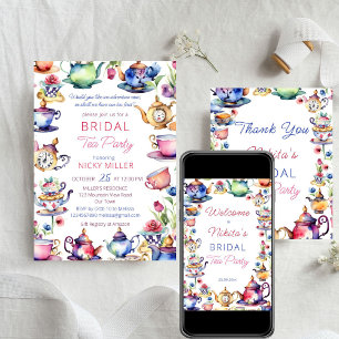 Alice in wonderland bridal shower tea party favour classic round sticker