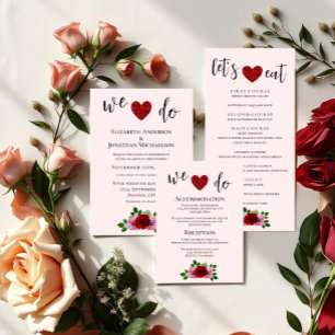 Red and Pink Roses Wedding Invitation