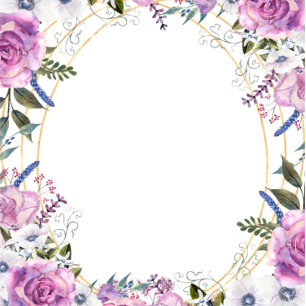 Purple Watercolor Peony Gold Couples Shower Invitation