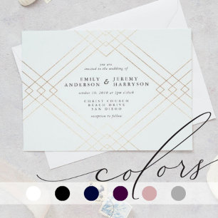 Gold White Elegance Diamond Geo Deco Mariage