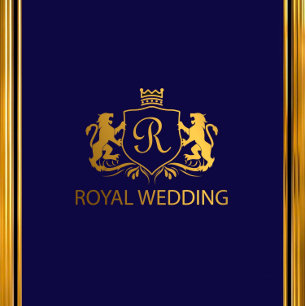 Invitations Wedding showers Royal Blue Gold