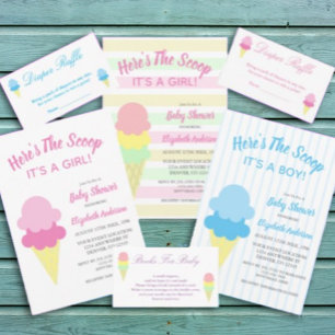 Summer Ice Cream Baby Shower Books For Baby Card
