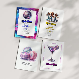 Let’s Disco Retro Birthday Party Invitation