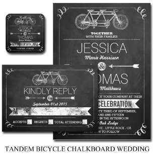 Invitation Mariage de typographie du tableau de bord de bicyc