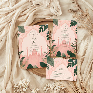 Botanical  Elegant Floral Islamic Wedding Save The Date