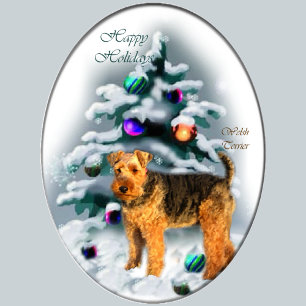 Welsh Terrier Christmas Gifts Holiday Card