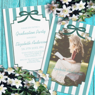 Teal Green Graduation Invitation