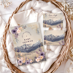 Lavender Meadow Peaks Baby Shower Invitation
