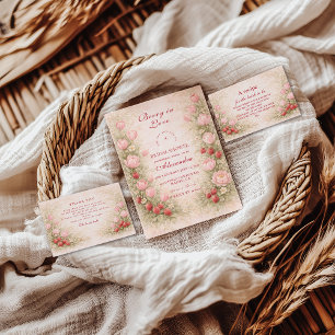 Sweet Strawberry Romance Bridal Shower Invitation