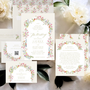 Invitation arcades florales romantiques mariage numérique Dét