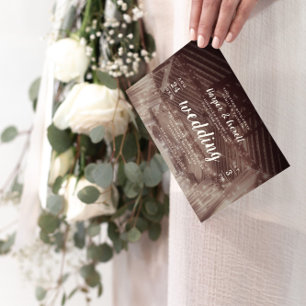 Barn Rafters with String Lights Photo Wedding Invitation