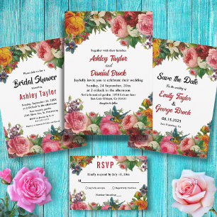 Invitation Elégant Aquarelle Jardin Botanique Mariage Floral