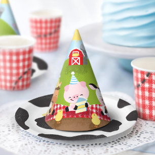 Farm Friends Birthday Paper Party Hat 