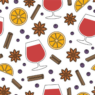 Red mulled wine, xmas recipe ingredients