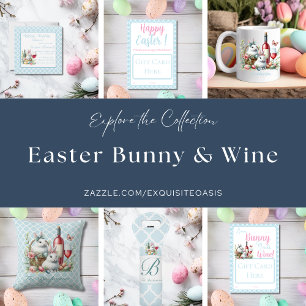 Spring Bunny and wine Wrapping Paper
