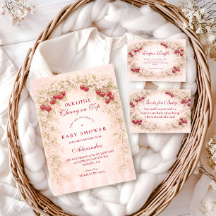 Cherry Bloom Floral Baby Shower Napkin