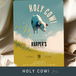 "Up in the Clouds" Cow-Themed Party Invitation