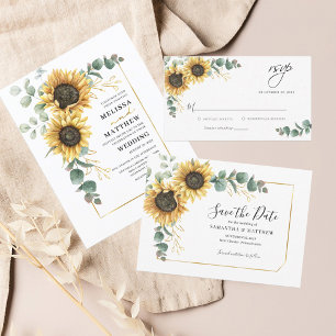 Sunflower Modern Icons Wedding Itinerary Program