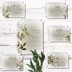 Boho Greenery Modern Reception Wedding Enclosure Card