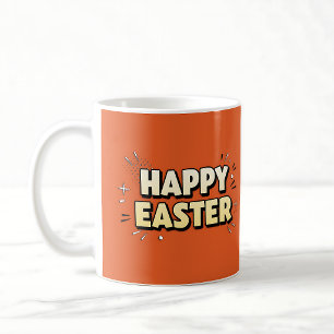 Vintage Happy Easter Colorful Bunny Sticker