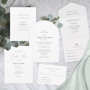 Elegant Script Basic, Minimalistic Wedding All In One Invitation