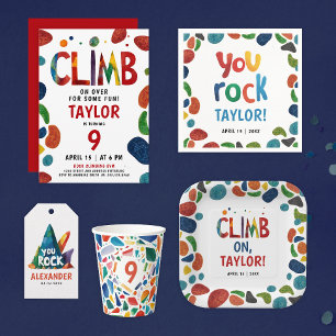 Cool Colorful Rock Wall Climb Mountain Adrenaline  Paper Plate