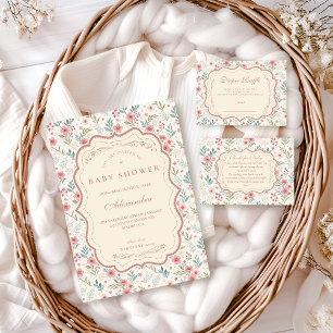 Cottage Garden Antique Baby Shower Invitation