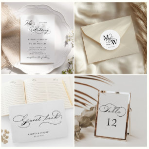 Luxurious Typography Budget Photo Tri-Fold Invitation