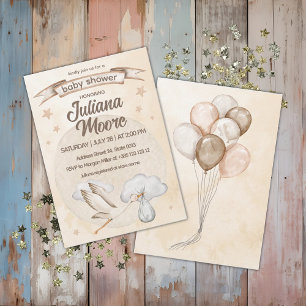 Serviette En Papier Baby shower de cigogne d'aquarelle