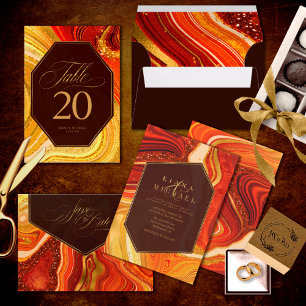 Abstract Agate Bridal Shower Hot Orange ID827