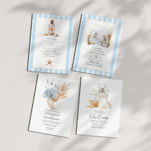 Coastal Chic Autumn - Fall Bridal Shower Invitation