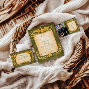 Vintage Military Graduation Party Thank You Card