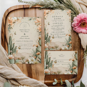 Boho Desert Mountain Cactus Wedding Save The Date