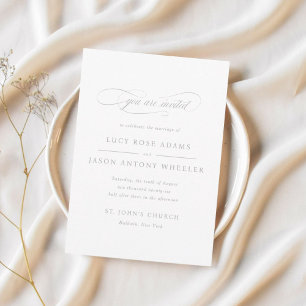 Classic Script Elegance Wedding Invitation
