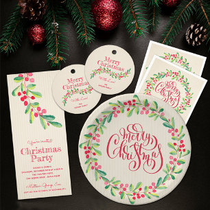Berries and Greenery Christmas Photo Holiday Card