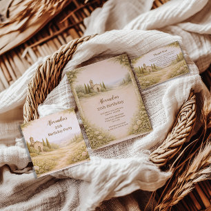 Invitation Fleurs de campagne romantiques pour anniversaire