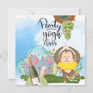 Frog Yoga Thank you card with pond background