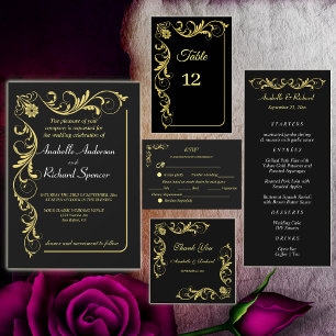 Invitation Tout En Un Élégant Mariage victorien