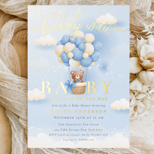 Cute Bear message Baby Shower  Thank You Card