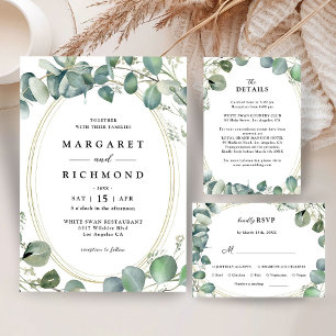 Eucalyptus Elegant Greenery Wedding Table Number