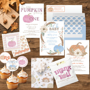Our Little Pumpkin Gender Neutral Birthday Party Invitation