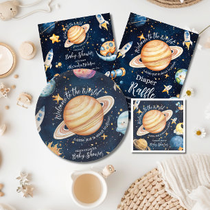 Modern Space Outer Galaxy  Diapper Raffle Enclosure Card