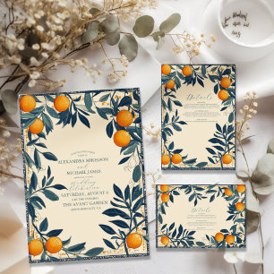 Mediterranean Italy Greece Lemon Vibrant Wedding Invitation
