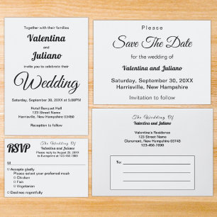 Black and White Plain Text Wedding RSVP