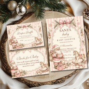 Serviette En Papier Bébé Fête Prénatale Noël Santa Rose