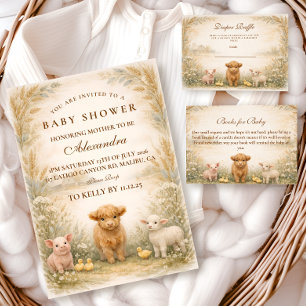 Rustic Barnyard Meadow Baby Shower Invitation