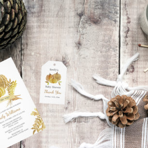 Carte de Baby shower rose Citrouille Aquarelle