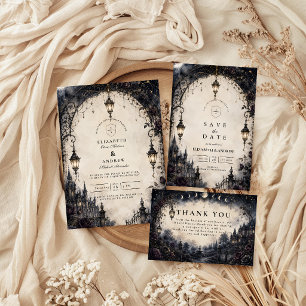 Moody Gothic Celestial Wedding Save The Date