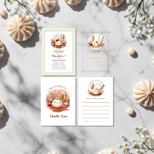 A Little Dumpling Mocha Mousse Baby Shower Invitation