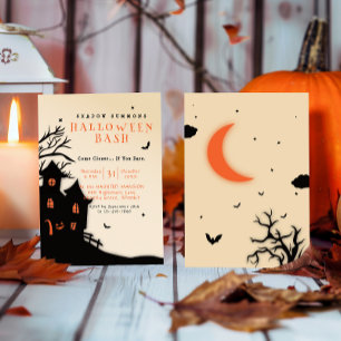Spooky Halloween Graveyard Silhouette Party Invitation